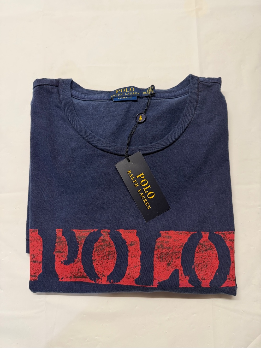 Polo by Ralph Lauren Navy Short Sleeve Tee with Red Logo Print